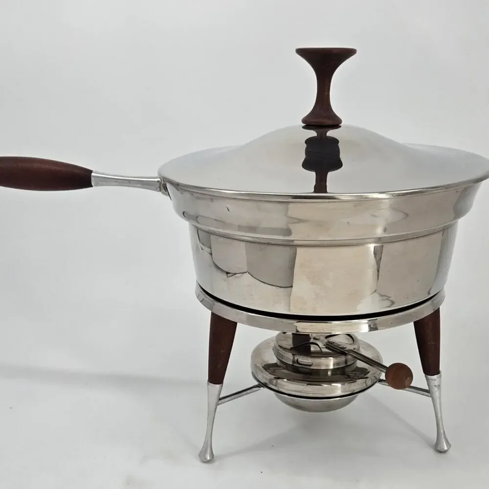 Mid Century Stainless Chafing Dish All Pieces Earnest Sohn Creations Etco